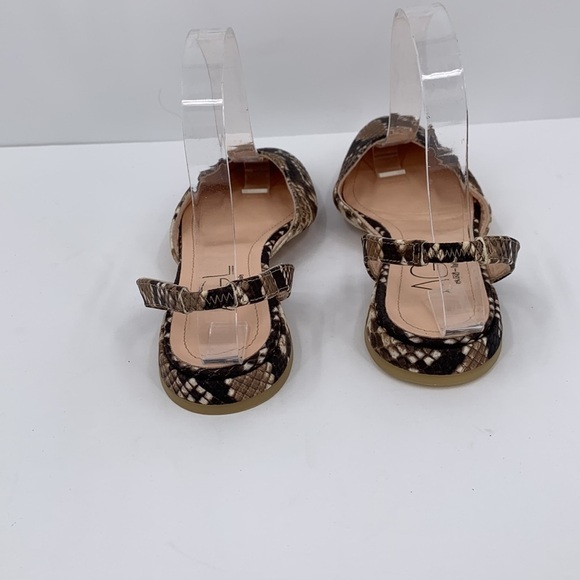 AGL Sue Slingback flat shoe Glenda snake print Italy tan brown d'orsay 35.5 5 - Picture 4 of 6